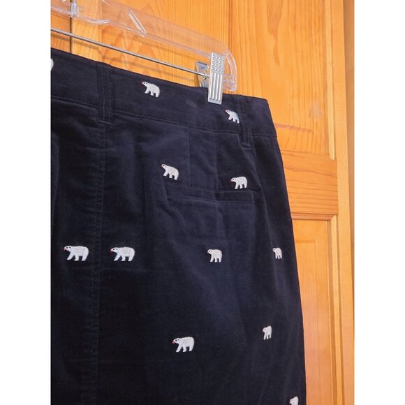 Talbots Womens Skirt 10 Navy Blue Embroidered Polar Bear Velvet Stretch - Picture 11 of 13